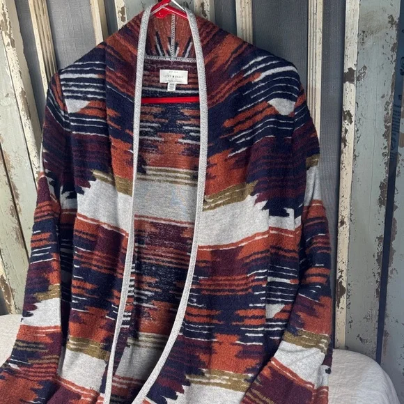 Lucky Brand Multicolor Patterned Fringe Cardigan - Picture 3 of 9